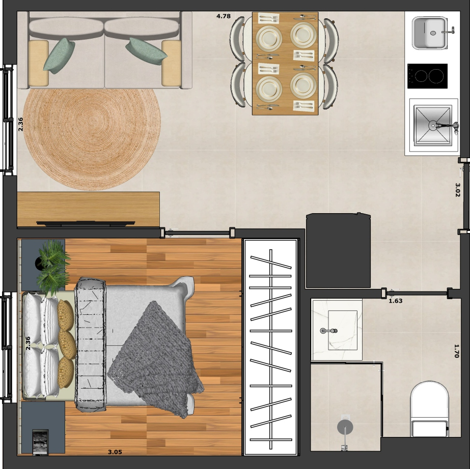 Planta baixa do apartamento tipo 1