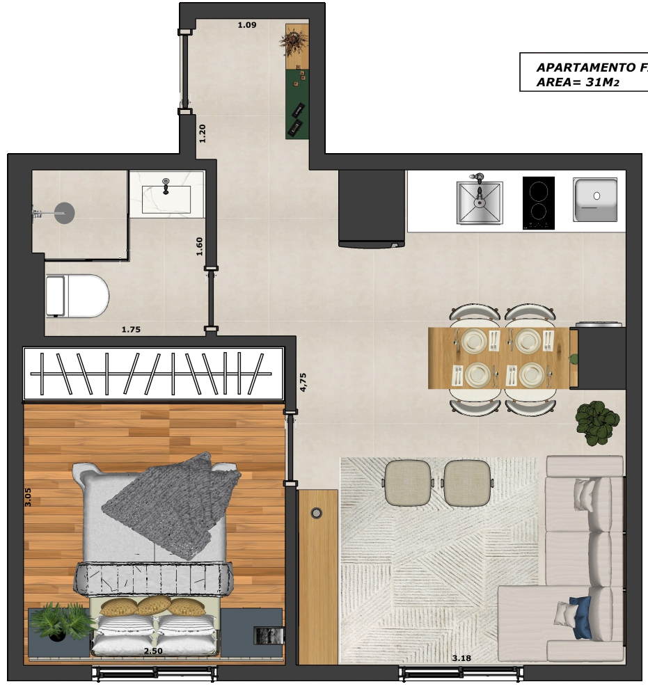 Planta baixa do apartamento tipo 2